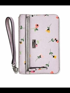 Floral Wristlet Wallet in Lavender Pink